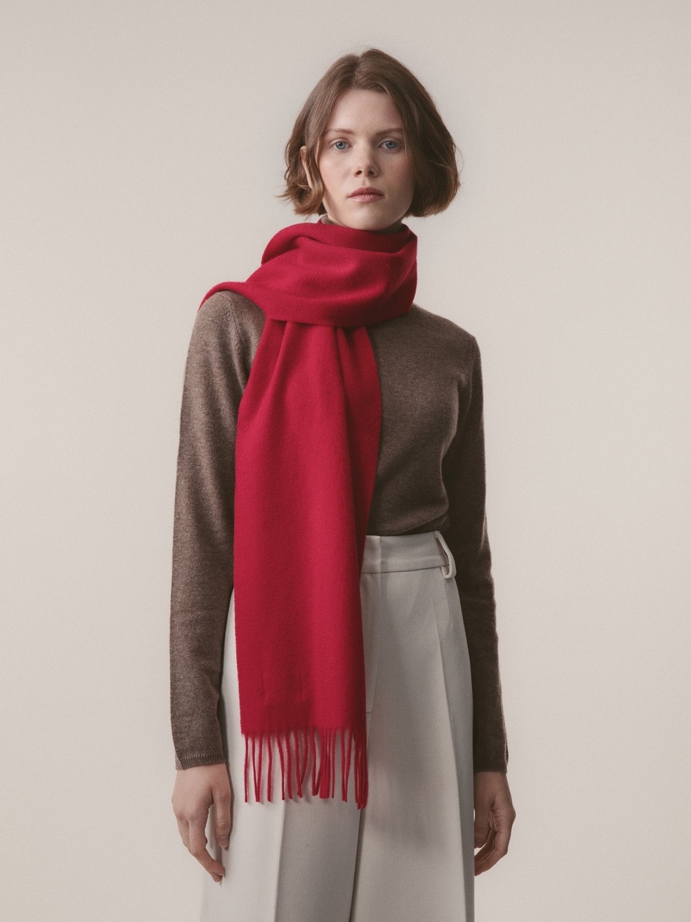 NWT Style & Co Burgundy Red Fringe Detail Solid Soft Wrap Scarf One Size OSFA